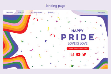 june happy pride landing page vector illustration design