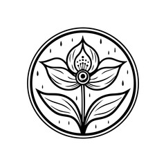 A serene and elegant lotus flower logo design, symbolizing purity, enlightenment and spiritual growth