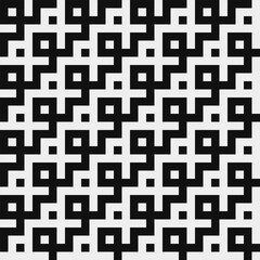 Abstract seamless fashion trend pattern fabric textures, black and white geometric pattern, pixel art vector monochrome illustration. Design for web and mobile app.