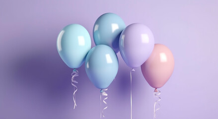 Festive background of balloons. Generative AI.