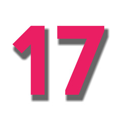 number seventeen 17 red color sign symbol numbers 
