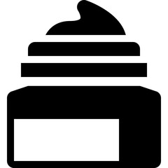 Cream black solid icon