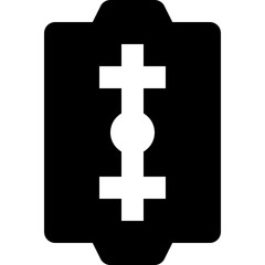 Razor blade black solid icon