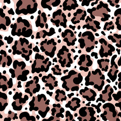 Leopard skin seamless pattern. Surface design for textile, fabric, wallpaper, wrapping, gift wrap, paper, scrapbook and packaging. Vector illustration 
