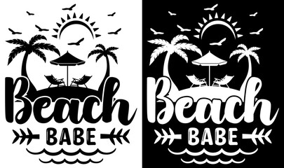 Fototapeta premium Custom Typography Vector Printable Summer Beach Quotes Design