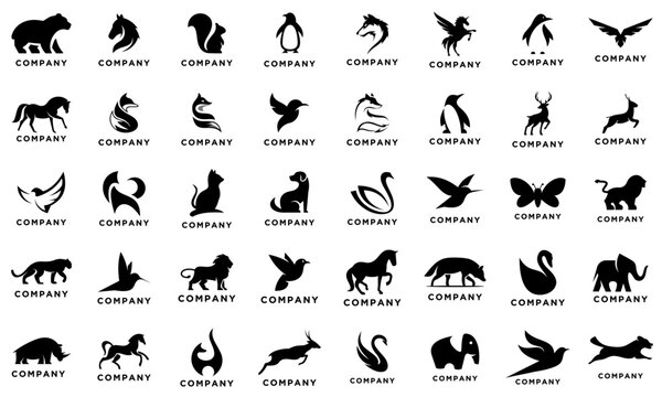 Animals logos collection. Animal logo set
