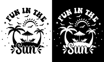 Fototapeta premium Fun In the Sun SVG File, Beach Summer Bundle SVG, Beach Summer Quote Svg, Hello Sweet Summer Svg, Beach Life Svg, Silhouette Cricut