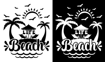 Beach Life Svg File, Beach Life Vector Printable Clipart, Summer Beach Quote Svg, Beach Quote Cricut, Beach Life Svg, Sea Life