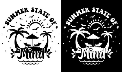 Summer State Of Mind SVG File, Beach Summer Bundle SVG, Beach Summer Quote Svg, Hello Sweet Summer Svg, Beach Life Svg, Silhouette Cricut