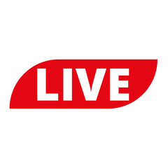 Red live button icon on a Transparent Background