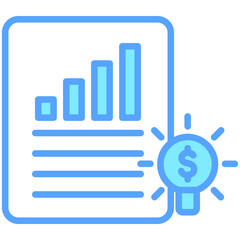 business development idea, graph and bulb, business and finance icons.