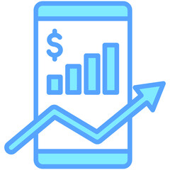 mobile analytics, business and finance icons.