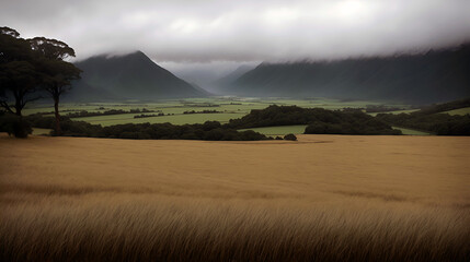 Obraz premium a grass field natural beauty of the landscape