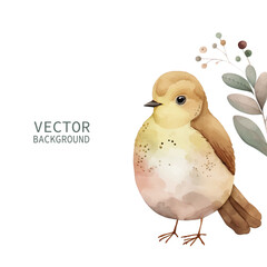 bird nature watercolor neutral colors for kids simple drawing childish cute
