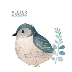 bird nature watercolor neutral colors for kids simple drawing childish cute