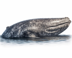 Obraz premium photo of gray whale isolated on white background. Generative AI