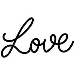Fototapeta na wymiar Love typography’s continuous line cursive script shape icon love text. Vector valentine illustration lettering for poster.