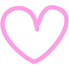 Pink heart shape icon continuous line cursive script love text. Vector valentine illustration lettering for poster.