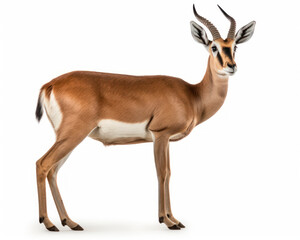 photo of gazelle isolated on white background. Generative AI