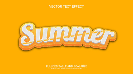 Summer 3D Style Editable Vector Text Effect