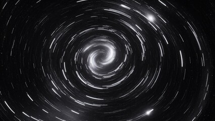 Black and White Galaxy Circle Nebula Vortex Stars | AI Generated