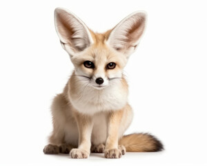 Obraz premium photo of fennec isolated on white background. Generative AI
