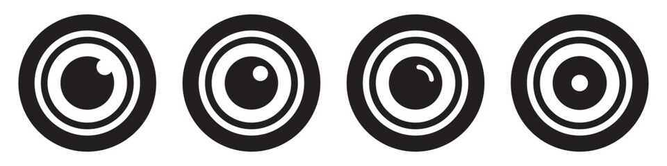 Camera lens icon, vector illustration