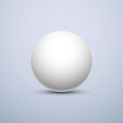 White ball. Sphere on a light background. Vector for your graphic design.