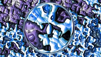 Fractal complex blue purple patterns - Mandelbrot set detail, digital artwork for creative graphic
