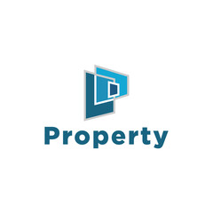 Letter P real estate vector logo design
