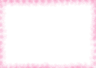 Frame of Pink line watercolor hand painted illustrations with blank space background