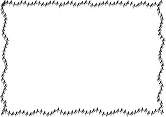 Obraz premium Frame of Black line watercolor hand painted illustrations with blank space background