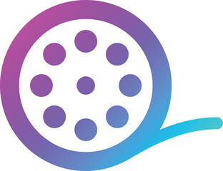 Fototapeta premium Film reel Vector Icon Design Illustration