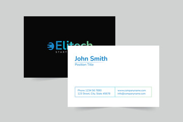 Tech Startup business card template. A clean, modern, and high-quality design business card vector design. Editable and customize template business card