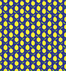 Lemons. 
Seamless pattern of the juicy citrus fruits.