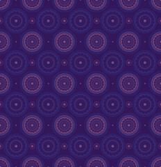 Seamless pattern of the dandelions in geometric style. Mandala art
