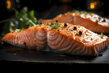 salmon steak on a plate