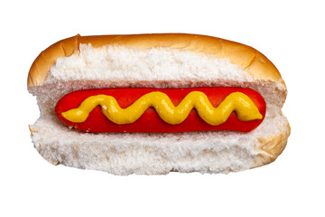 hot dog with mustard