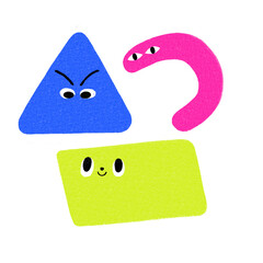 Cute Funny Color Shape Character