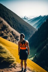 hiker on the edge of mountain