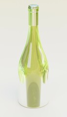 Realistic 3D Render of Wine Bottle