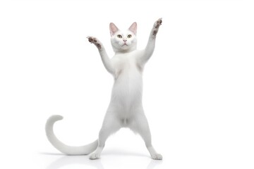 a funny dancing cat