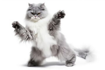 a funny dancing cat