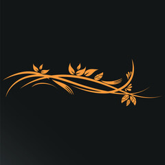 Floral frame. Herbal ornament. Swirl vintage pattern.