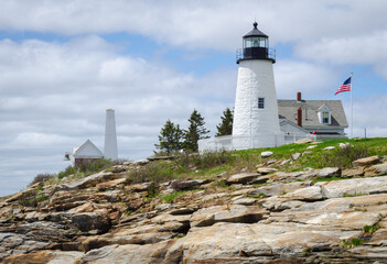 Fototapeta na wymiar Pemaquid Point Lighthouse, Lighthouse in Bristol, Maine