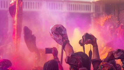 Holi celebration at Barsana Nandgaon, India