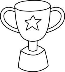 School Sport Trophy Award Winner Doodle Hand Drawn Illustration