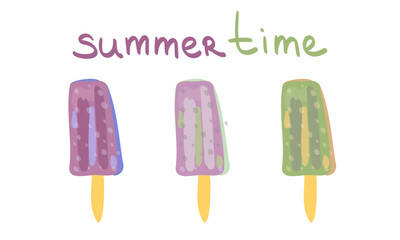 Vector illustration of summer dessert delicious ice cream isolated.