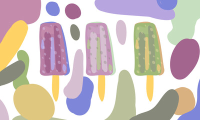 Vector illustration of summer dessert delicious ice cream isolated.