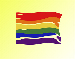 Rainbow flag illustration design. Pride Movement vector in color and dimensions